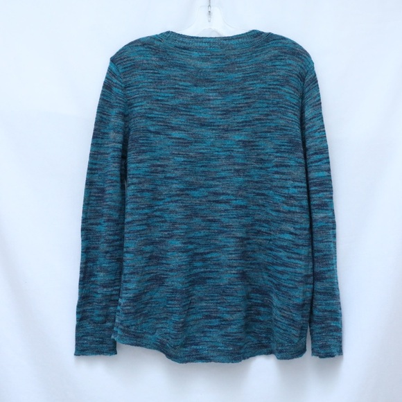 NWT LOFT blue sweater long sleeve knit top XL crewneck heathered wool mohair new - Picture 3 of 9